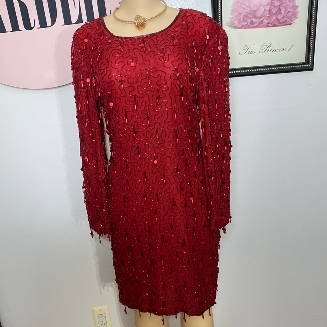 Vintage Red Sequin Dress