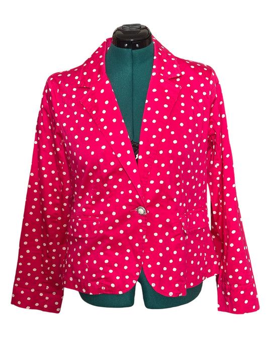 Love A Little Fucshia/White Polka Dot Blazer sz L