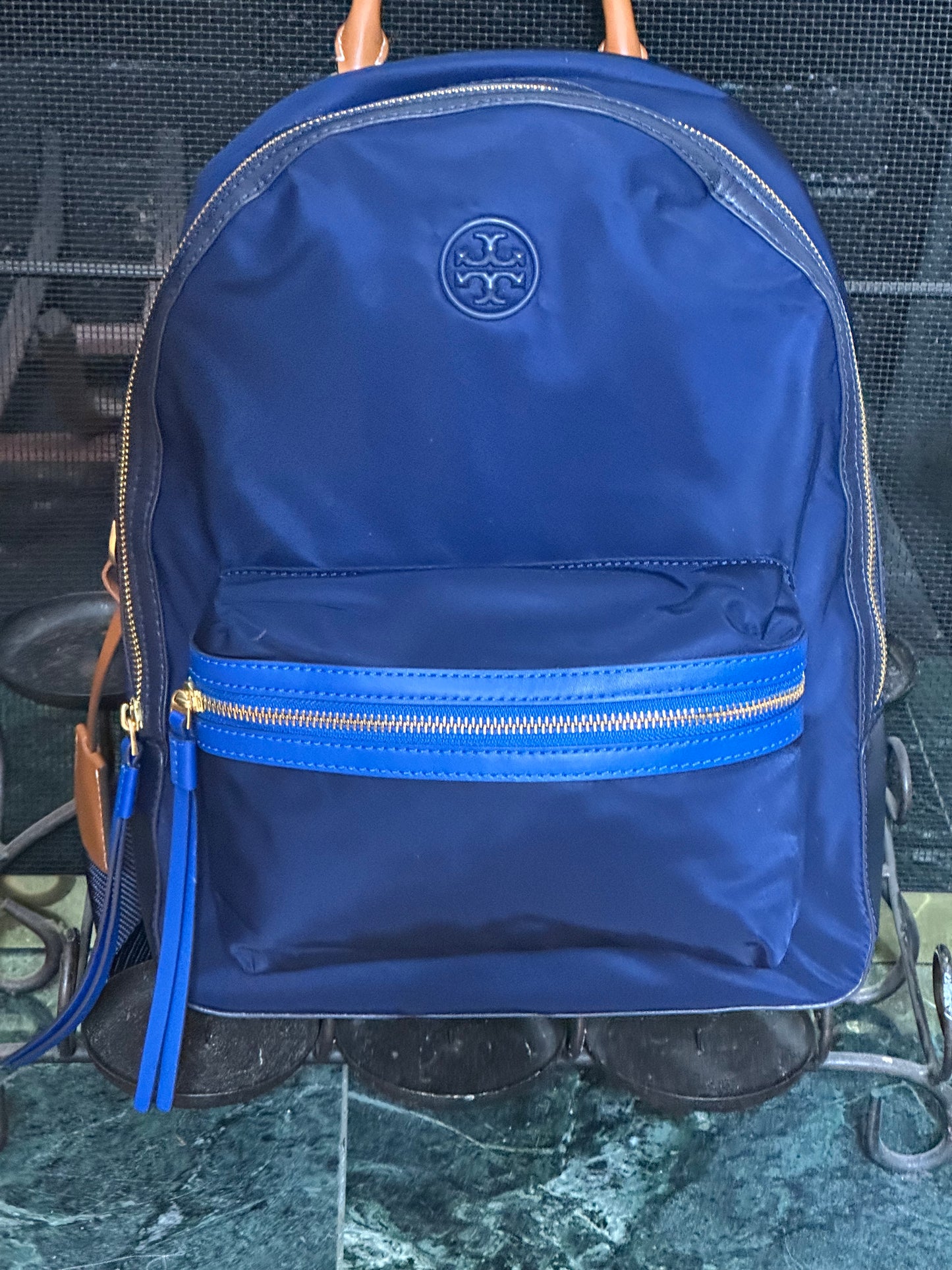 Tory Burch Blue Backpack NWOT 14" x 11"