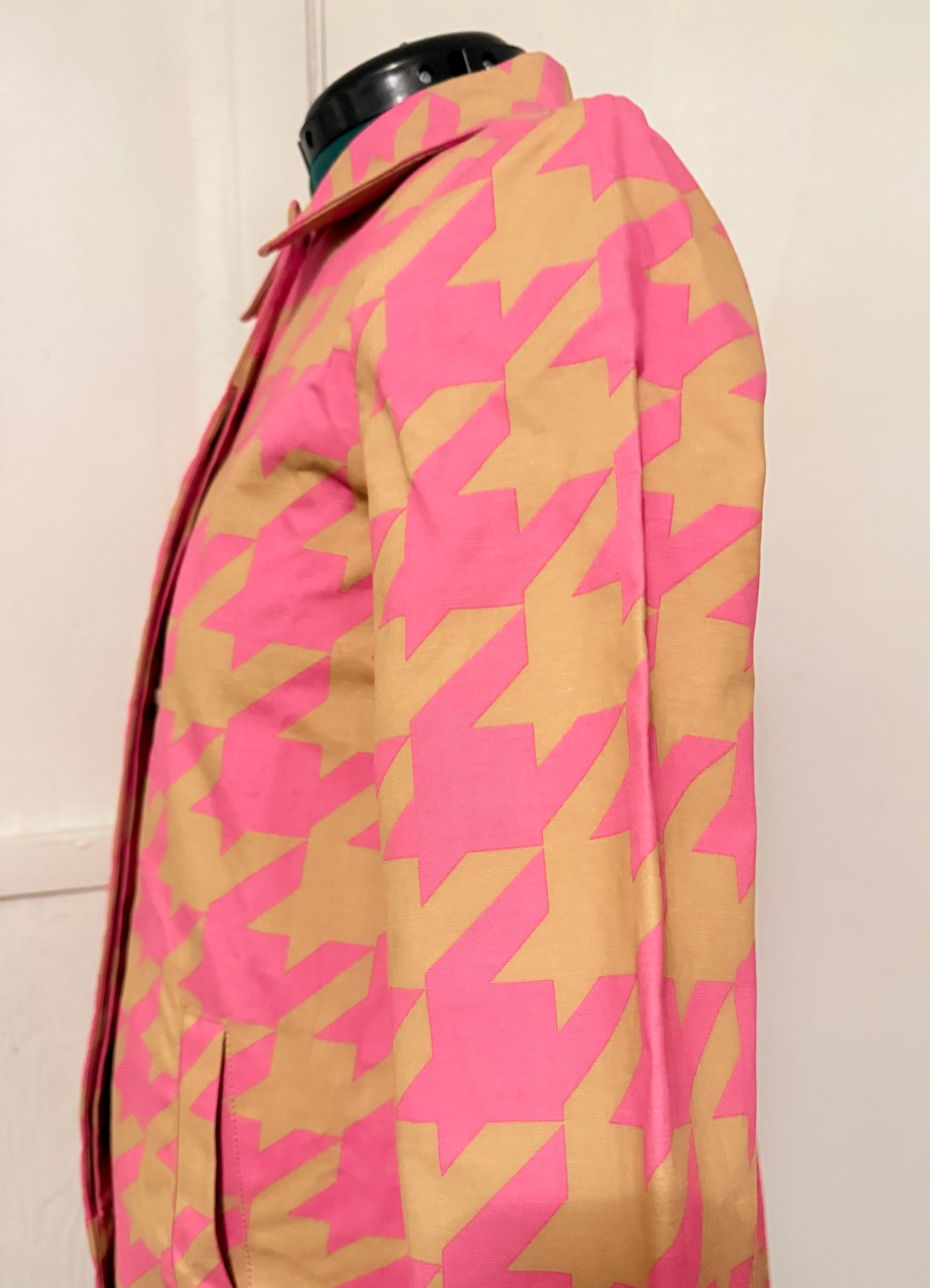 Isaac Mizrahi Pink and Tan rain jacket Sz S