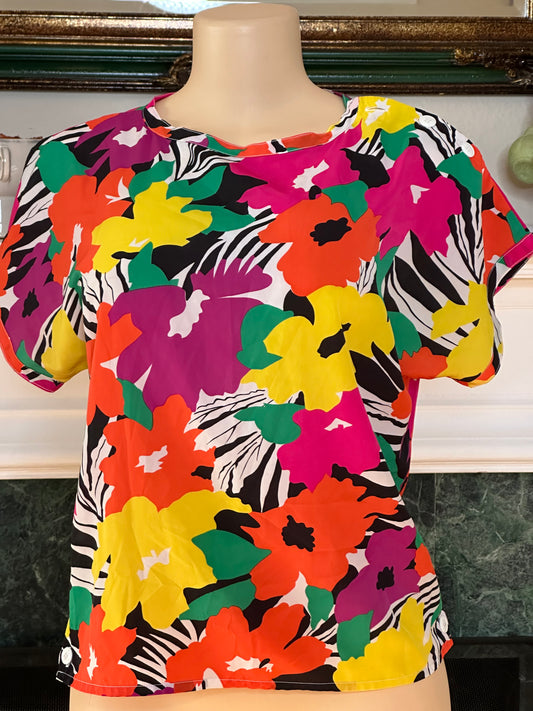 Lloyd Williams multicolor floral blouse sz 8P