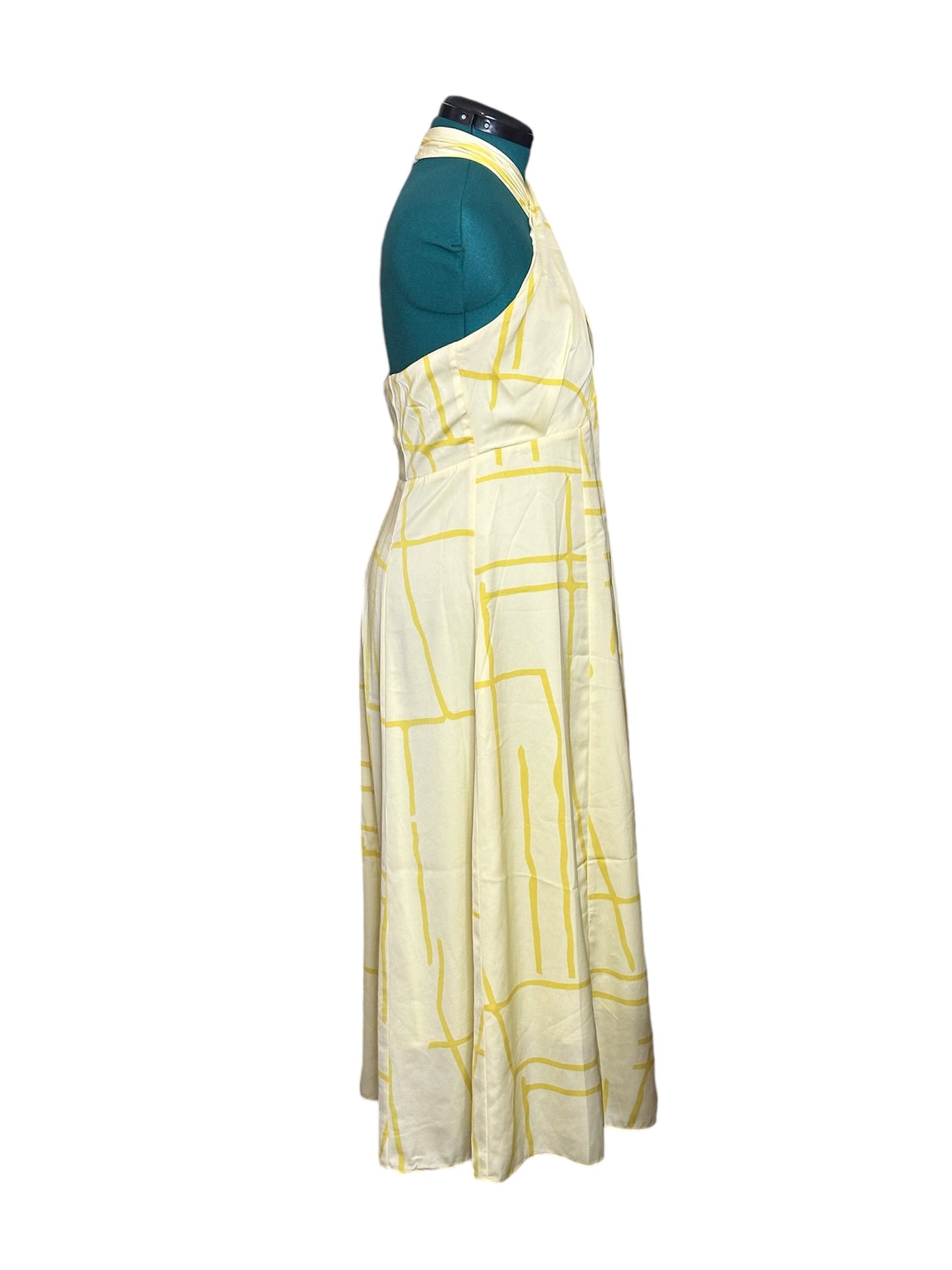 Banana Republic Yellow Print Halter dress sz 14