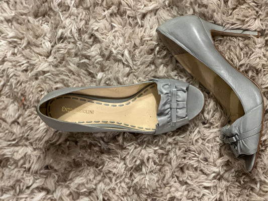 Enzo Angiolini grey open toe pump sz 11 *Some tearing inside, see pics