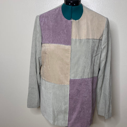 MICROSUEDE PATCHWORK JACKET SZ 16