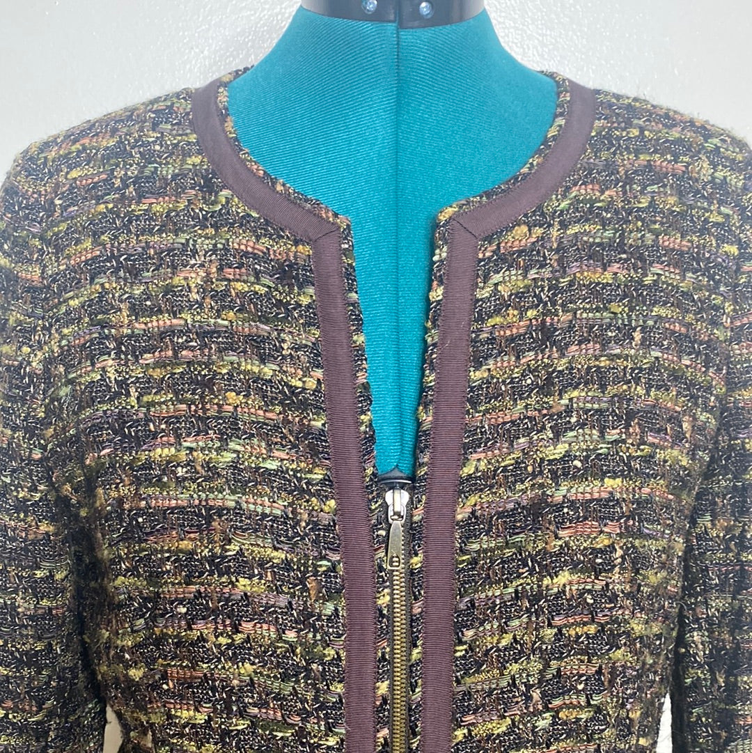 Lafayette 148 BROWN TWEED BLAZER SZ 12