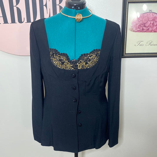 1113 LIZ CLAIBORNE BLACK EVENING JACKET SZ 14