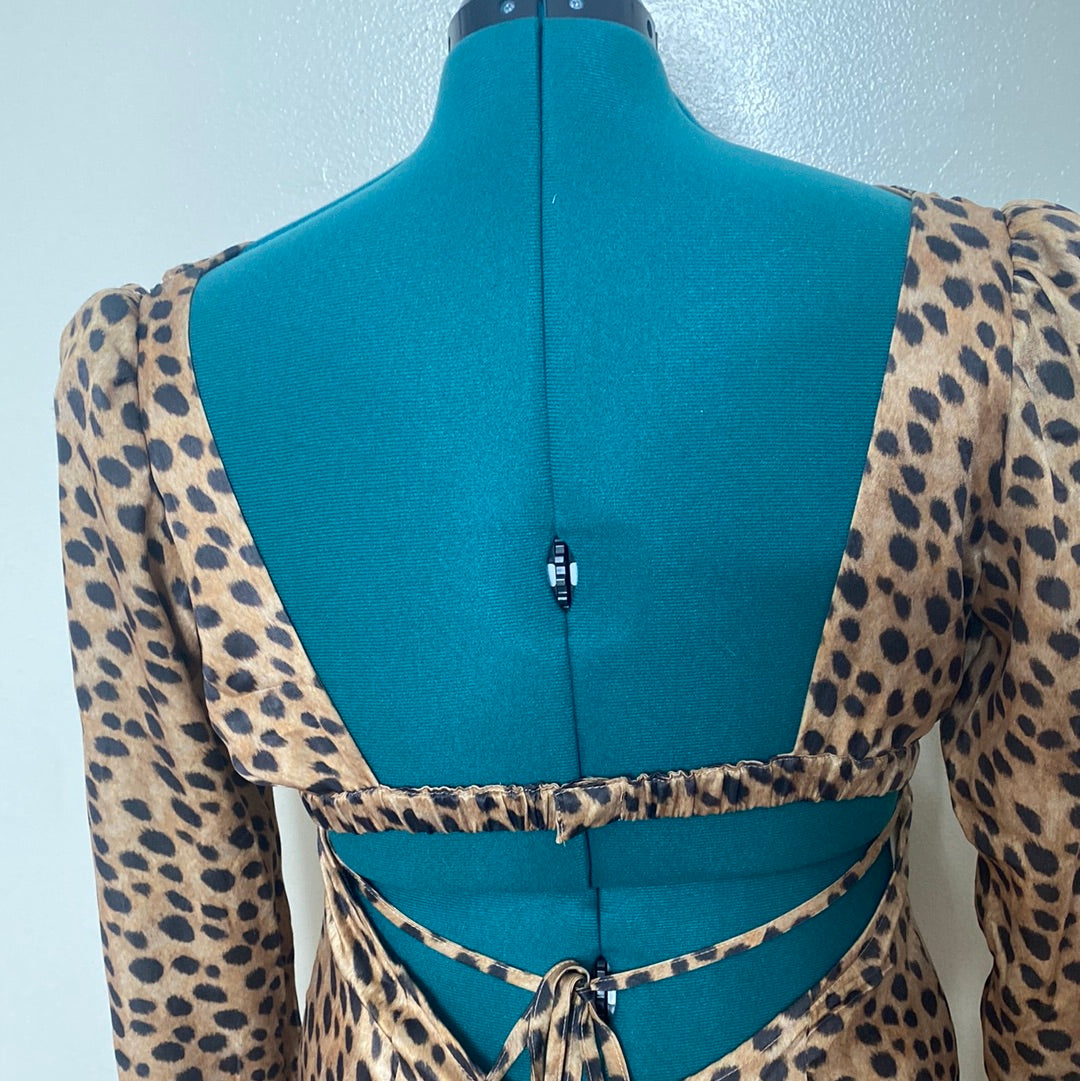 NWT Animal Print Cutout Dress SZ L