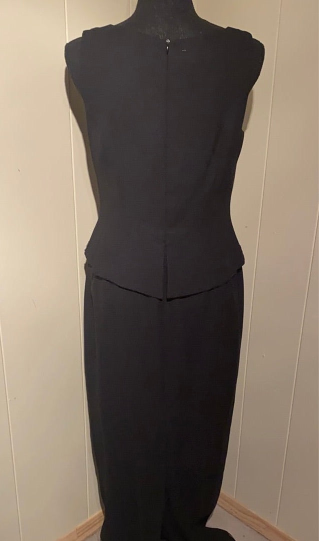 Black BEADED EVENING GOWN SZ 8