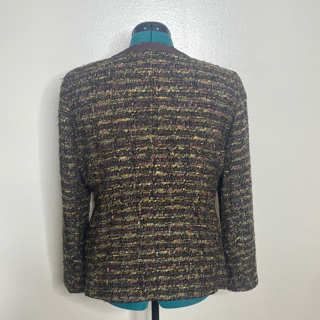 Lafayette 148 BROWN TWEED BLAZER SZ 12