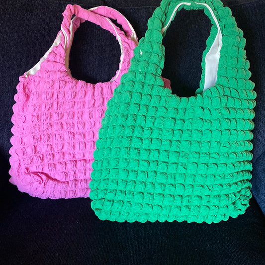 1121 WAFFLE TEXTURE NEON SHOULDER BAG 16 x 12