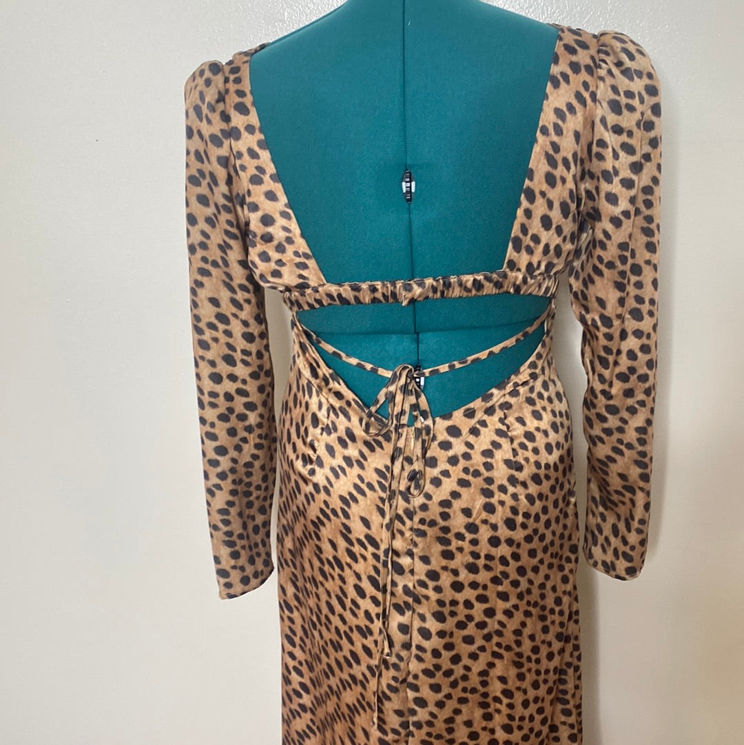 NWT Animal Print Cutout Dress SZ L