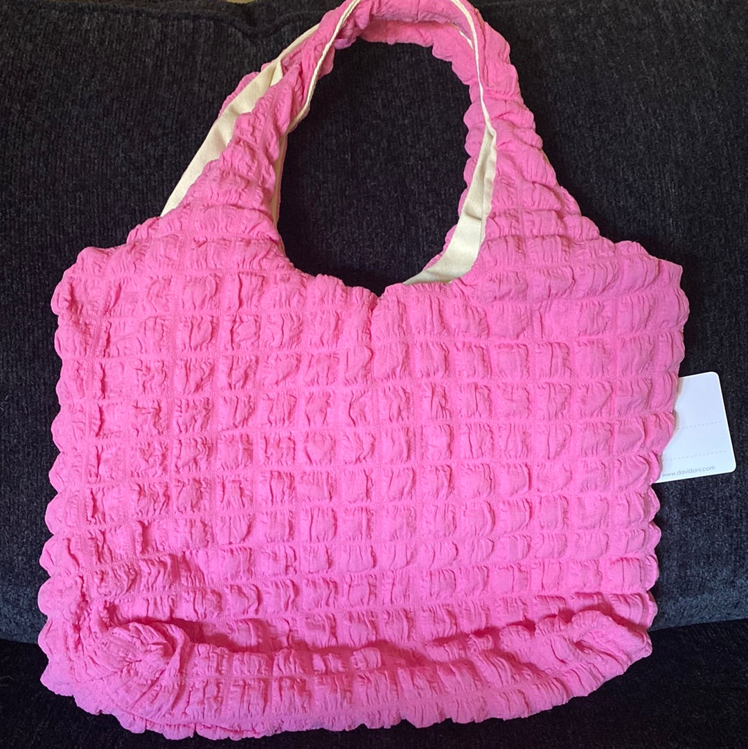 1121 WAFFLE TEXTURE NEON SHOULDER BAG 16 x 12