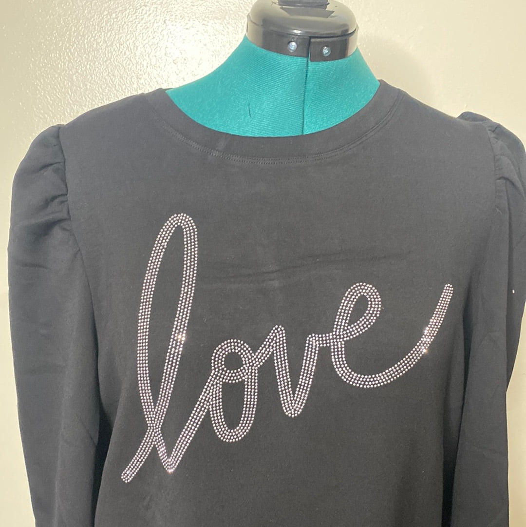 LONG SLEEVE TOP W/SEQUIN LETTERING