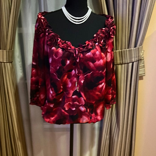 1205 Wine NWT Blouses Sz M