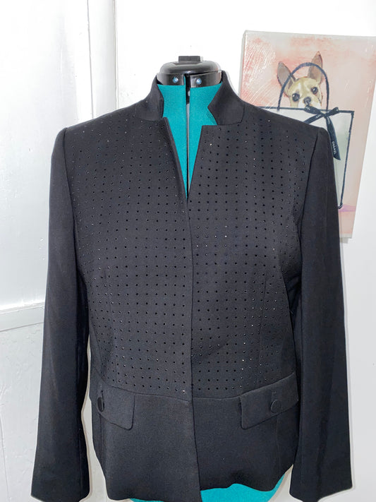 Blk Blazer W Adornments Sz 16