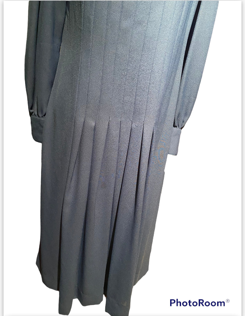 VINTAGE PEWTER BLUE DRESS sz 10