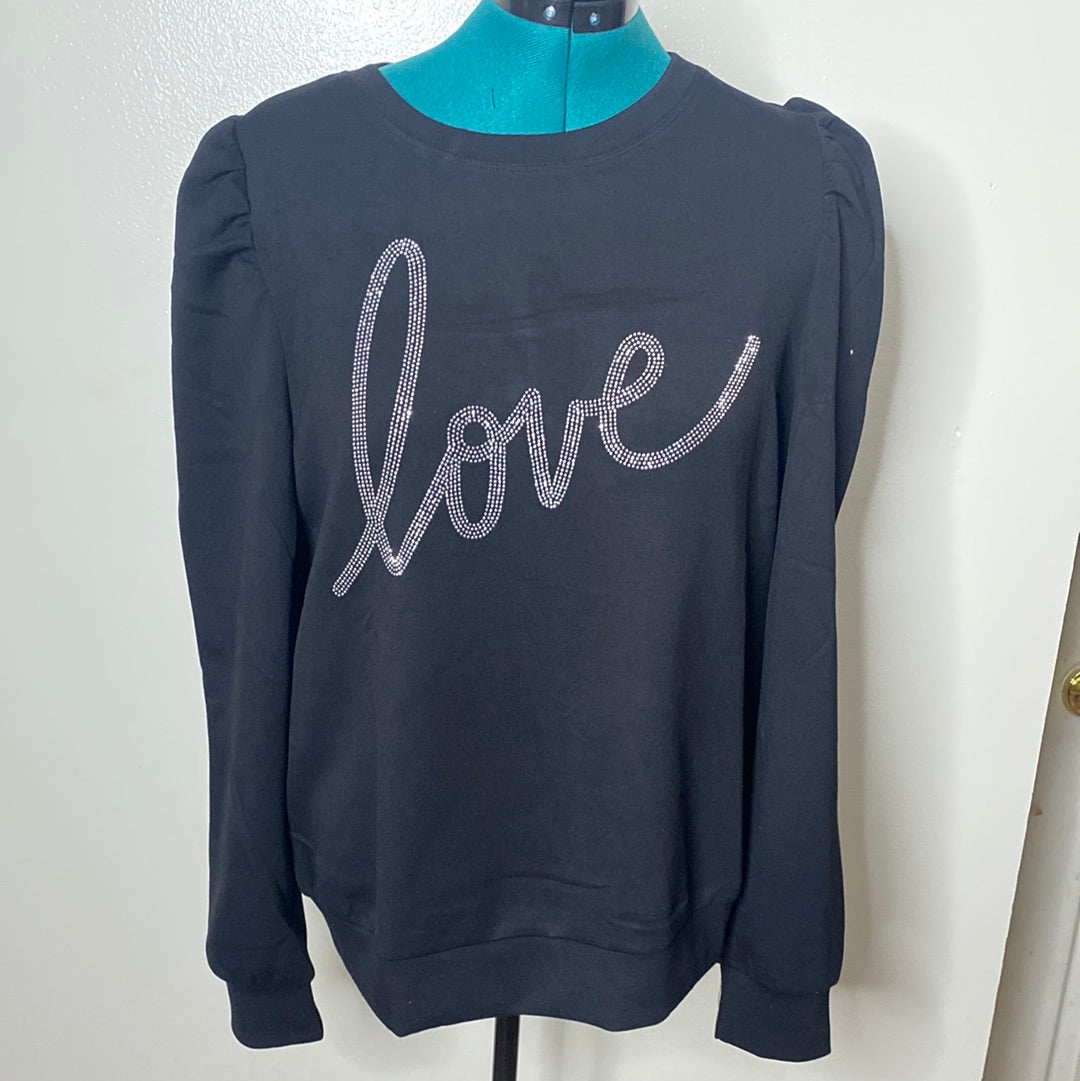 LONG SLEEVE TOP W/SEQUIN LETTERING