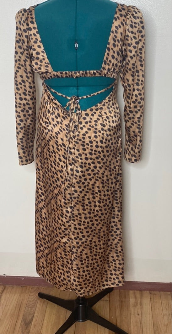 NWT Animal Print Cutout Dress SZ L