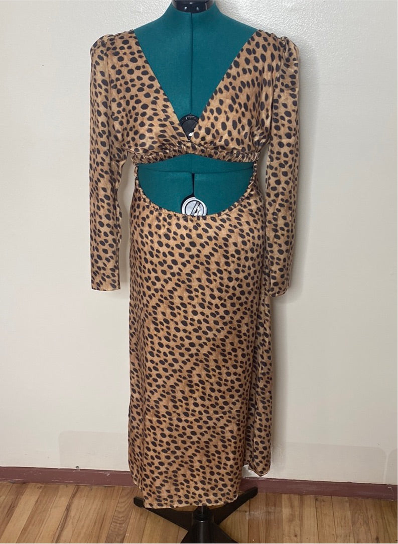 NWT Animal Print Cutout Dress SZ L