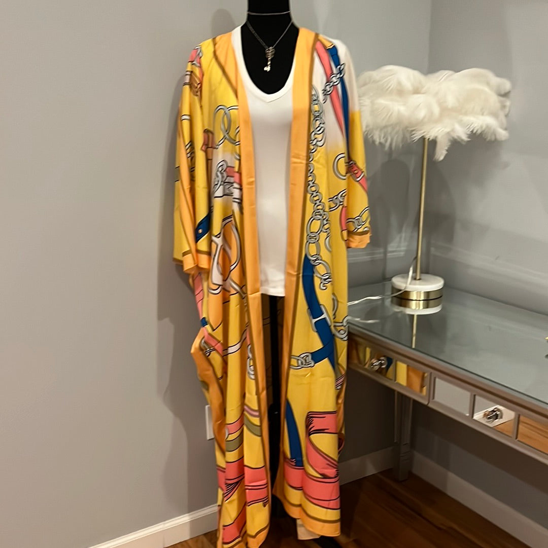 Kimono Yellow with chain pattern