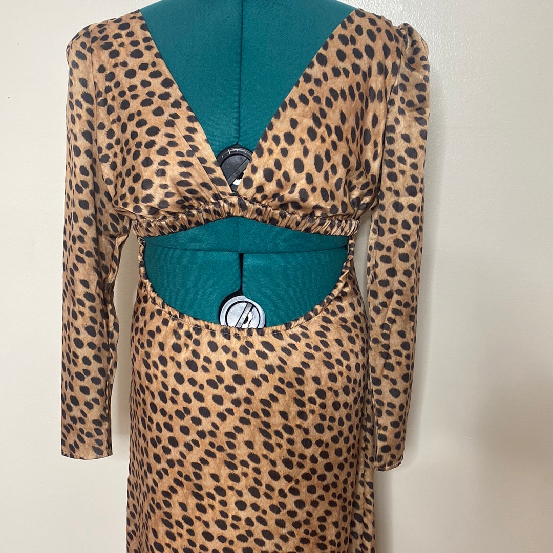 NWT Animal Print Cutout Dress SZ L